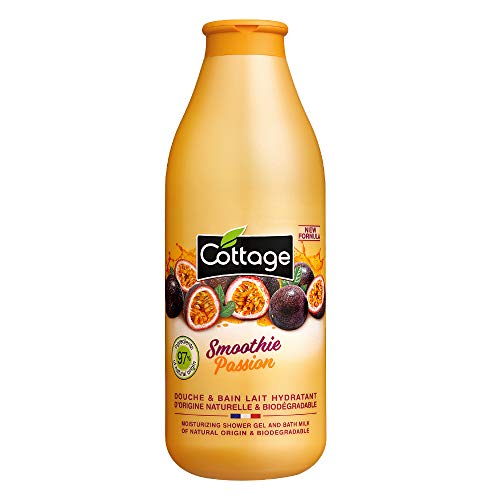 Cottage Douche/Bain Lait Hydratant Smoothie Passion, 97% d'Ingrédients d'Origine Naturelle, 1 Unité - Smoothie Passion - 750 ml (Lot de 1)