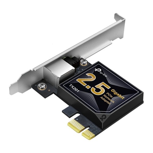 TP-Link 2.5 Gigabit PCIe-nätverksadapter TX201, stöder Windows 11/10/8.1/8/7, Windows Servers 2019/2016/2012 R2 och Linux, inklusive en CAT6A Ethernet-kabel