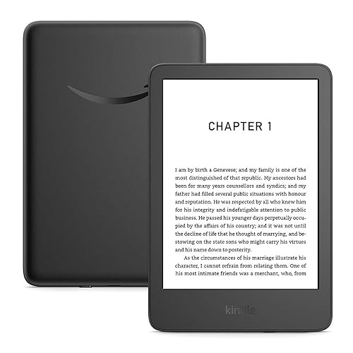 New Amazon Kindle (16 GB) – Lightest and most compact Kindle with glare-free display, faster page turns, adjustable front light and long battery life – Without Ads – Black - Black - Without Kindle Unlimited - Without Ads