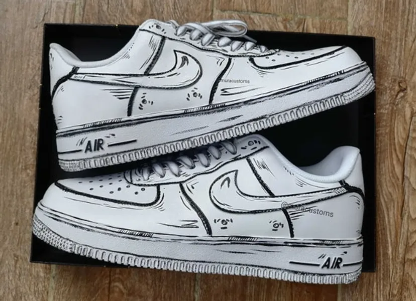 Custom Nike Air Force 1 Anime Sneakers Cartoon hand Painted | Etsy