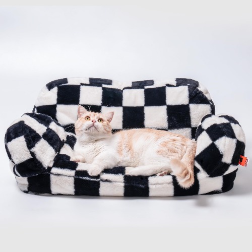 Pet Bed for Medium Small Cats and Dogs, Washable Puppy Sleeping Bed Cat Couch Pet Sofa Bed, Soft Calming Cat Sofa Beds for Indoor Cats Anti-Slip Bottom (Plaid) - Plaid