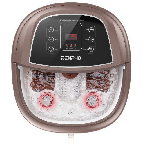 Foot Spa Bath Massager,RENPHO Motorized Foot Spa with Heat and Massage and Jets,Powerful Bubble Jets with Infrared,Shiatsu Foot Spa Massager Corn Rollers,Relieve Feet Muscle Pain