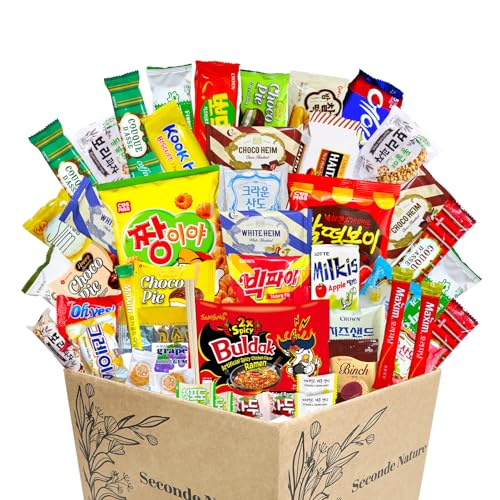 Journey of Korea KOREAN Snack Box 48 Count Individual Wrapped Packs of Coffee, Snacks, Chips, Cookies, Noodle and Drink, Treats for Kids, Children, College Students, Adult and Senior