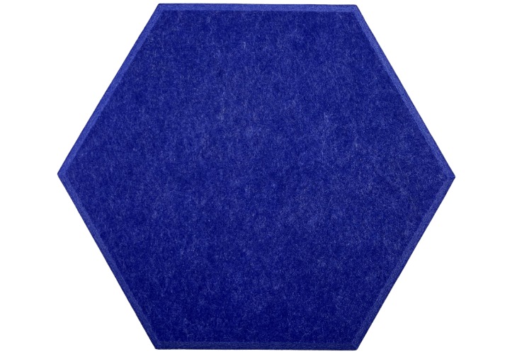 Hexagon PET Felt Acoustic Panels - 12 Pack - Eco Friendly Sound Absorption Panels - Blue