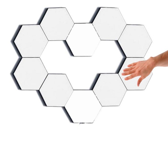 Wall Lights Wall lamp Touch Lamps Smart lamp Gaming Lights Modular Hexagon Lights Honeycomb Light Helios Touch Light Panels(10 hex Lights)