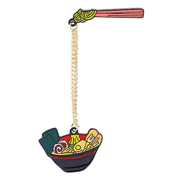 Magi gift Japanese Porpoise Ramen Enamel Pins Brooches with Chain Clothing Bag Lapel Pin