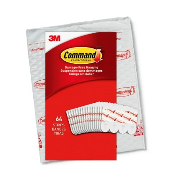 Command Small Refill Strips, White, 64-Strips (GP022-64NA) - Easy to Open Packaging