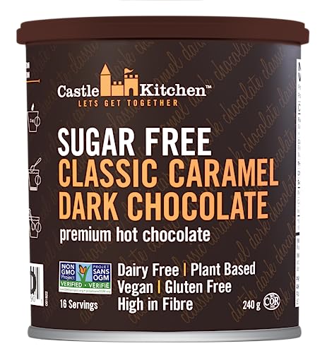 Castle Kitchen Sugar Free Classic Caramel Dark Hot Chocolate, 240.0 gram, 8.0 ounces