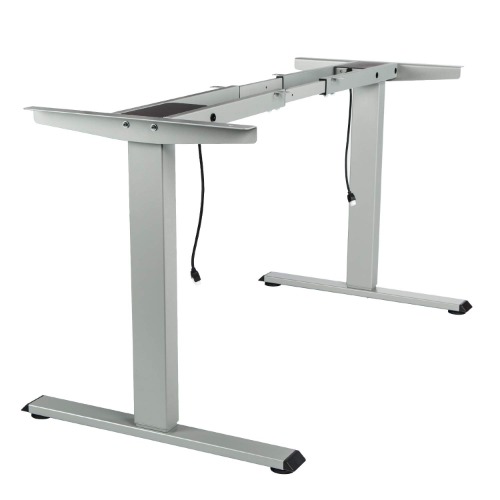 TOPSKY Dual Motor Electric Adjustable Standing Computer Desk for Home and Office (Gray) - Grey