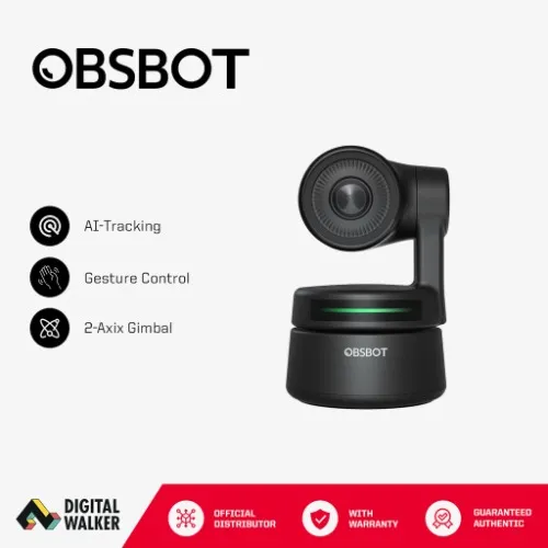 Obsbot Tiny AI-powered PTZ Webcam - Black