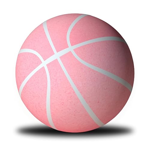 Dribble Dream Silent Basketball, Size 3/5/7 Silent Basketball, Silent Basketball Dribbling Indoor, Uncoated High-Density Quiet Basketball, Noiseless Basketball Gift for Youth - 2.0-Pink - Size 7