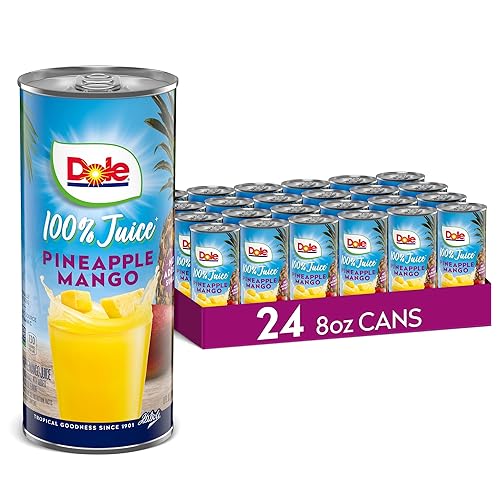 Dole 100% Pineapple Mango Juice, No Added Sugar, Excellent Source of Vitamin C, 100% Fruit Juice, Packaging May Vary, 8.0 Fl Oz (Pack of 24) - Pineapple Mango - 8 Fl Oz (Pack of 24)
