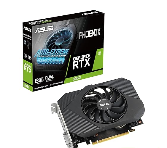 ASUS Phoenix GeForce RTX™ 3050 V2 Graphics Card (PCIe 4.0, 8GB GDDR6, HDMI 2.1, DisplayPort 1.4a) - Single Fan - RTX3050|V2|8G