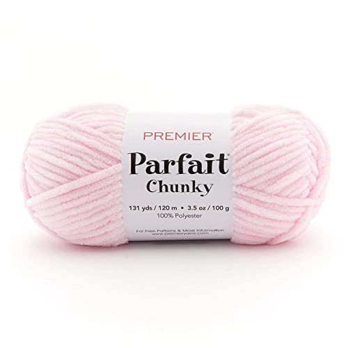 Premier Parfait Chunky Yarn, Super Bulky Yarn, Ideal Yarn for Knitting and Crocheting, Chenille Yarn, Cotton Candy, 3.5 oz, 131 Yards - 1150-03 Cotton Candy
