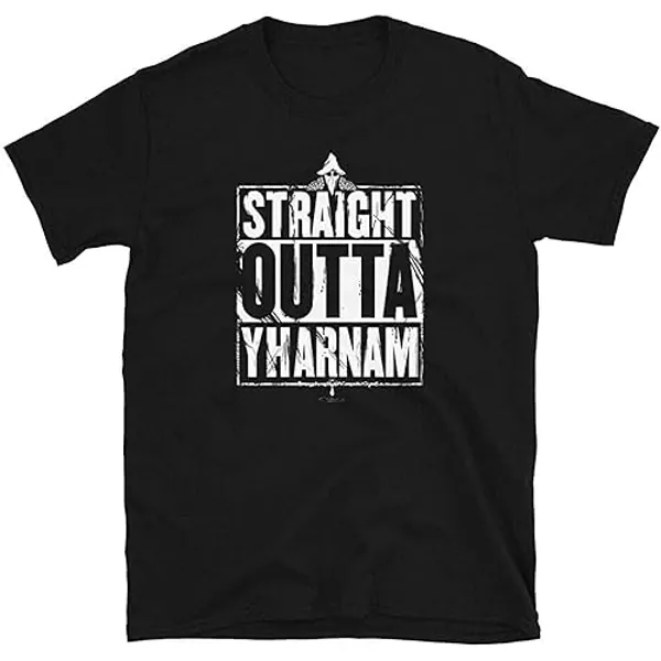 refeng Graphic Bloodborne Straight Outta Yharnam T Shirt Black L
