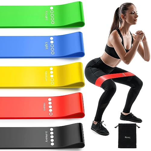 Resistance Bands, Exercise Workout Bands for Women and Men, 5 Set of Stretch Bands for Booty Legs, Pilates Flexbands - Colorful