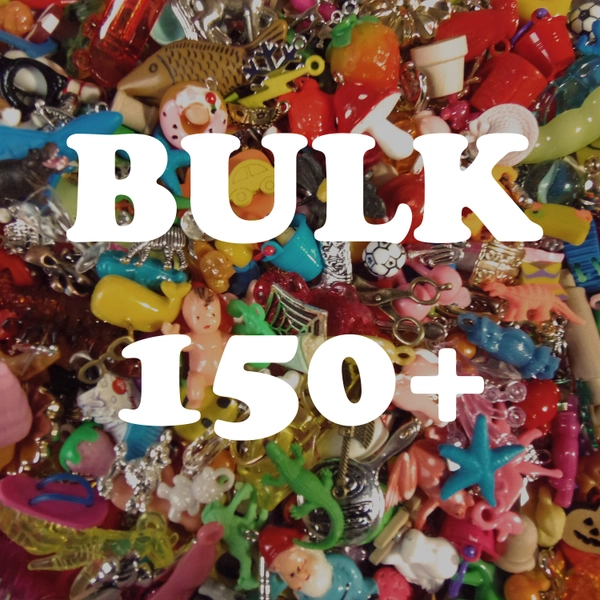 B-U-L-K Grab Bag of charms, beads, trinkets (qty 150) - PLEASE READ DESCRIPTION