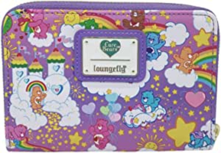 Loungefly Exclusive Care Bears Rainbow All Over Print Zip Around Wallet