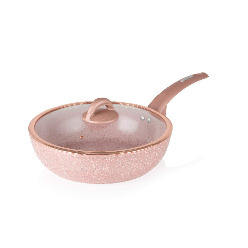 Tower Cerastone T81202RS Forged Multi-Pan with Non-Stick Coating and Soft Touch Handles, 28 cm, Rose Pink