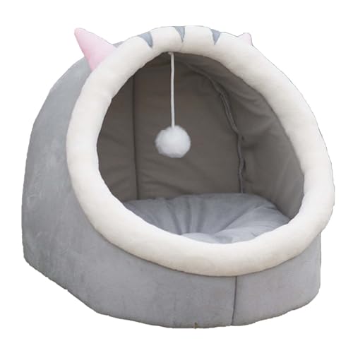Cat Beds for Indoor Cats, Cat House with Hanging teaser toy, 2 in 1 Cat cave for playing and sleeping, Pet Bed suitable for Cats and Small Dogs