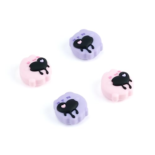 GeekShare 4PCS Joystick Thumb Grip Caps Cute Silicone Thumbstick Caps Kawaii Bear Shaped Joystick Cover Compatible with Nintendo Switch/OLED/Switch Lite - Sensitive Heart