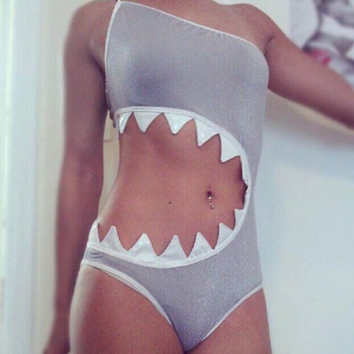 Shark Jaws Swimsuit - Gray / L