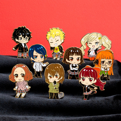 Full Set of P5 Phantom Thief Enamel Pins - Full Set with Morgana / Simple Rubber Back / [A Grade]