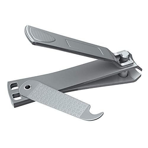Clyppi Nail Clippers with Swing Out Nail Cleaner/Nail File - Fingernail Clippers/Toe Nail Clippers. Sharp Stainless Steel with Wide Easy Press Lever