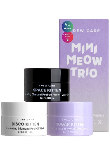 I DEW CARE Peel Off Face Mask Set - Mini Meow Trio | Mother's Day, Travel Size, Spa day, Gift Set, Hydrating, Illuminating, Exfoliating
