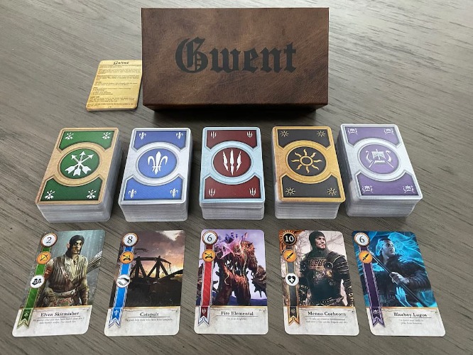 Gwent Card Collectible Full Set 5 Decks Total Premium 482 Cards with Storage Box Including DLC expansions Ideal Gift for Witcher Lovers