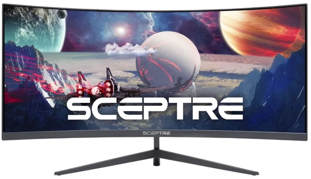 Sceptre 30-inch Curved Gaming Monitor 21:9 2560x1080 Ultra Wide Ultra Slim HDMI DisplayPort up to 200Hz Build-in Speakers, Metal Black (C305B-200UN1) - Monitor
