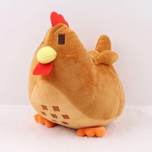 Stardew Valley Chicken Plush Toy, 9 inches, Soft Stuffed Animal (Brown) - Brown
