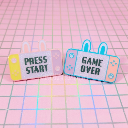 Switch Bunny Enamel Pins - Game Over