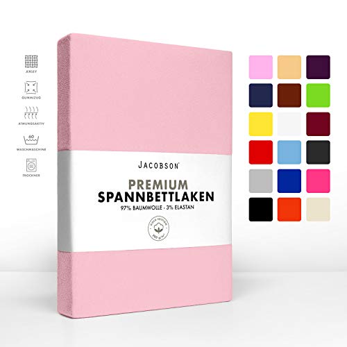 Jersey Spannbettlaken 200x220 cm - Rosa