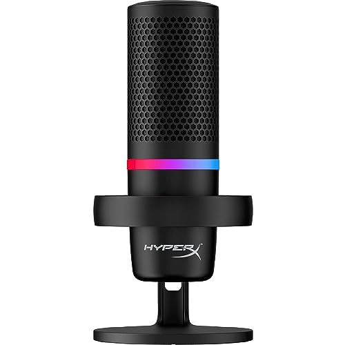 HyperX DuoCast – RGB USB Condenser Microphone for PC, PS5, PS4, Mac, Low-profile Shock Mount, Cardioid, Omnidirectional, Pop Filter, Gain Control, Gaming, Streaming, Podcasts, Twitch, YouTube, Discord - Microphone - DuoCast