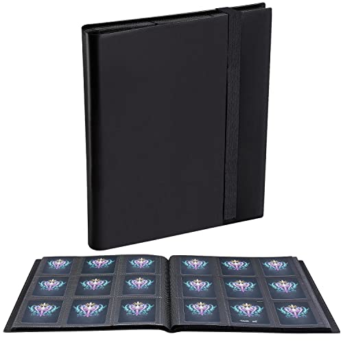 JIQEZNL Card Binder, 432 Pockets Upgraded Trading Card Binders, Cards Collection Binder 9 Pocket, Side Loading Yugioh Binder Book Holder for MTG, TCG, Sport, Football, Baseball Collector Cards - Black - Black
