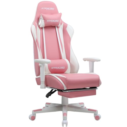 GTRACING Gaming Pink Chair | Computer Desk - Pink