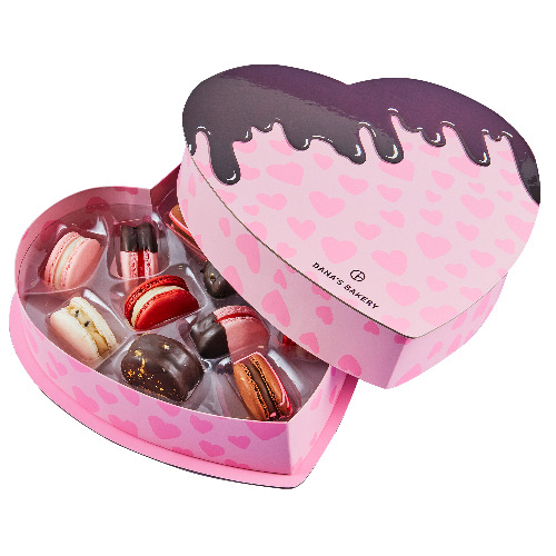 Heart Box of Macarons - 12 Macarons - Be My Valentine