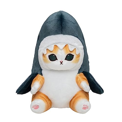 LKMYHY Cute Shark Cat Plush Toy Shark Cat Stuffed Animal Plushies Doll, 15'' Soft Stuffed Shark Kitten Pillow Christmas Birthday Gifts for Kids Boys Girls - Blue - 33inch