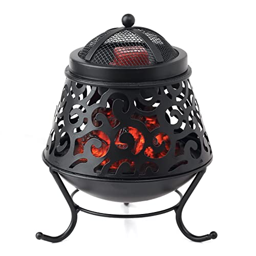NAFANG Fire Pit Wax melt Warmer,Metal Wax Burner,Candle Wax Warmer,Eletric Wax Warmers for Melting Scented Wax Cubes,Home Decor and Aromatherapy Gift & Decor - Fire Pit(bright Black)