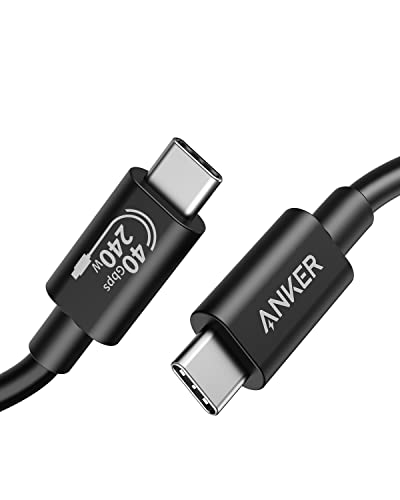 Anker 515 USB 4 Cable 3.3 ft, Supports 8K HD Display, 40 Gbps Data Transfer, 240W Charging USB C to USB C Cable, for iPhone 15Pro/15ProMax/15/15Plus, Type-C Laptop, Hub, Docking, and More