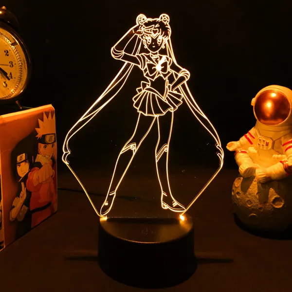 Sailor Moon LED Light Usagi Tsukino Bedroom Lights Sailor Moon Kawaii Room Decor - B