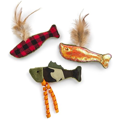 SmartyKat (3 Count Fish Friends Crinkle Catnip Cat Toys - Multi Color, 3 Count - Fish Friends Set, 3-Set