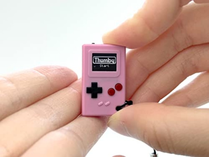 TinyCircuits Thumby (Pink), Tiny Game Console, Playable Programmable Keychain: Electronic Miniature, STEM Learning Tool - Pink