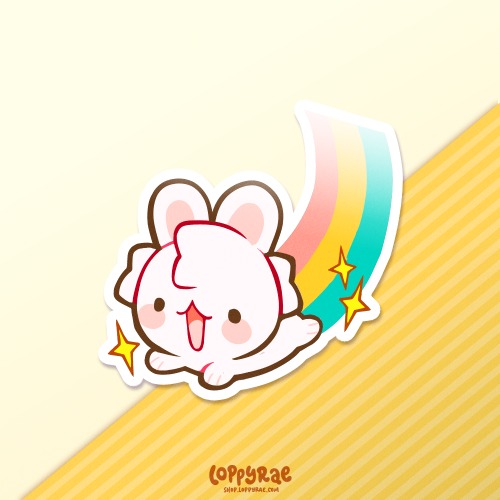"Rainbow Bunny" Vinyl Sticker