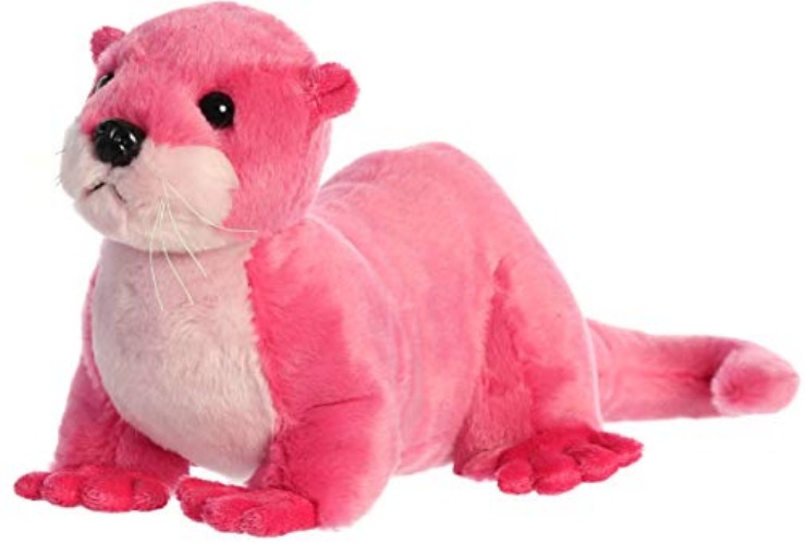Aurora® Huggable Destination Nation™ River Otter Stuffed Animal - Global Exploration - Learning Fun - Pink 12 Inches