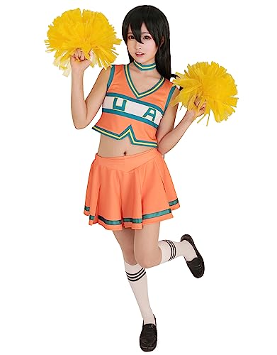 miccostumes Women's Anime Hero Cheer Uniform with Poms Cheerleader Cosplay Outfit - XX-Large