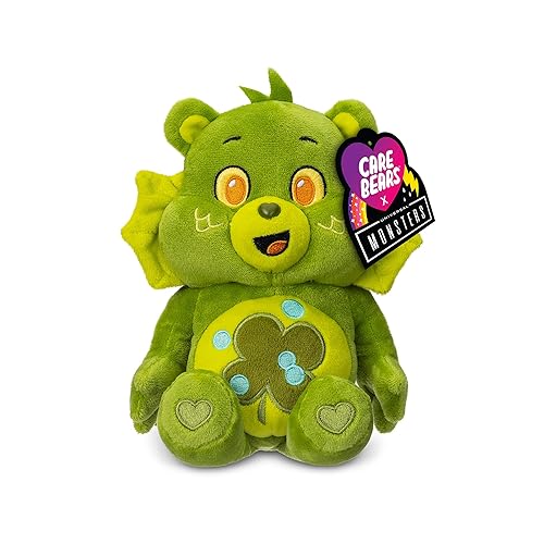 Care Bears Universal Monsters 9" Fun Size Plush - Good Luck Bear as Creature from The Black Lagoon - Soft, Huggable Plushie, Stuffed Animal for Girls and Boys, Ages 4+ - Good Luck Bear as Creature from the Black Lagoon