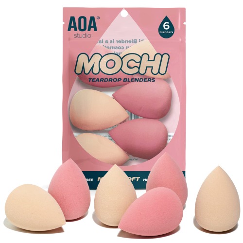 AOA Studio Collection Makeup Mochi Sponge Set Makeup Blender Latex Free and High-definition Set of 6 Makeup Blender For Powder Cream and Liquid Wonder Blender Beauty Cosmetic (6 Count) - 