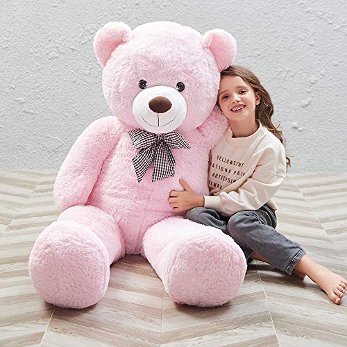 Misscindy Giant Teddy Bear Plush Stuffed Animals for Girlfriend or Kids 47 inch, (Pink) - Pink - 47 inch